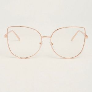 Rose Gold Cat Eye Clear Glasses